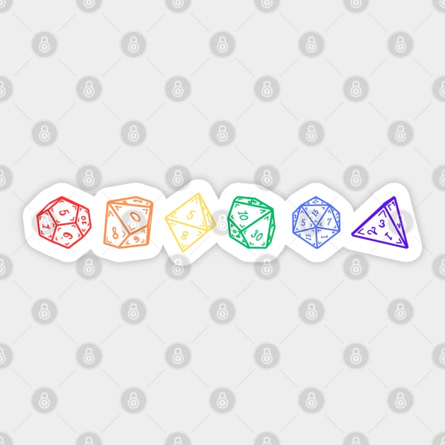 Pride DND Dice Set Sticker by Likeable Design